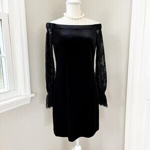 White House Black Market Black Lace Off-Shoulder Dress
